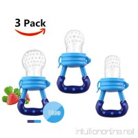 Baby Fresh Food Feeder | Baby Teether | Baby Teething Toys | Baby Fruit Feeder | Mesh Teether  3 Pack Fruit Food Silicone Nipple Teething Toy Reusable Aching Gums Pacifier Blue Portable Infant Food - B07DVC3DB8